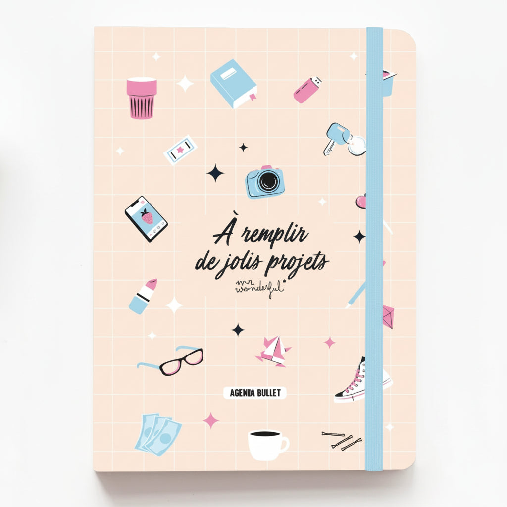 Agenda bullet journal en français sans dates Mr. Wonderful - À remplir de jolis projets