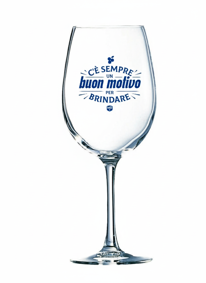 Calice da vino con messaggio per uomini en italiano Mr. Wonderful - C'è sempre un buon motivo per brindare