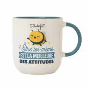 Mug avec message motivationnel en français Mr. Wonderful - Être toi-même est la meilleure des attitudes