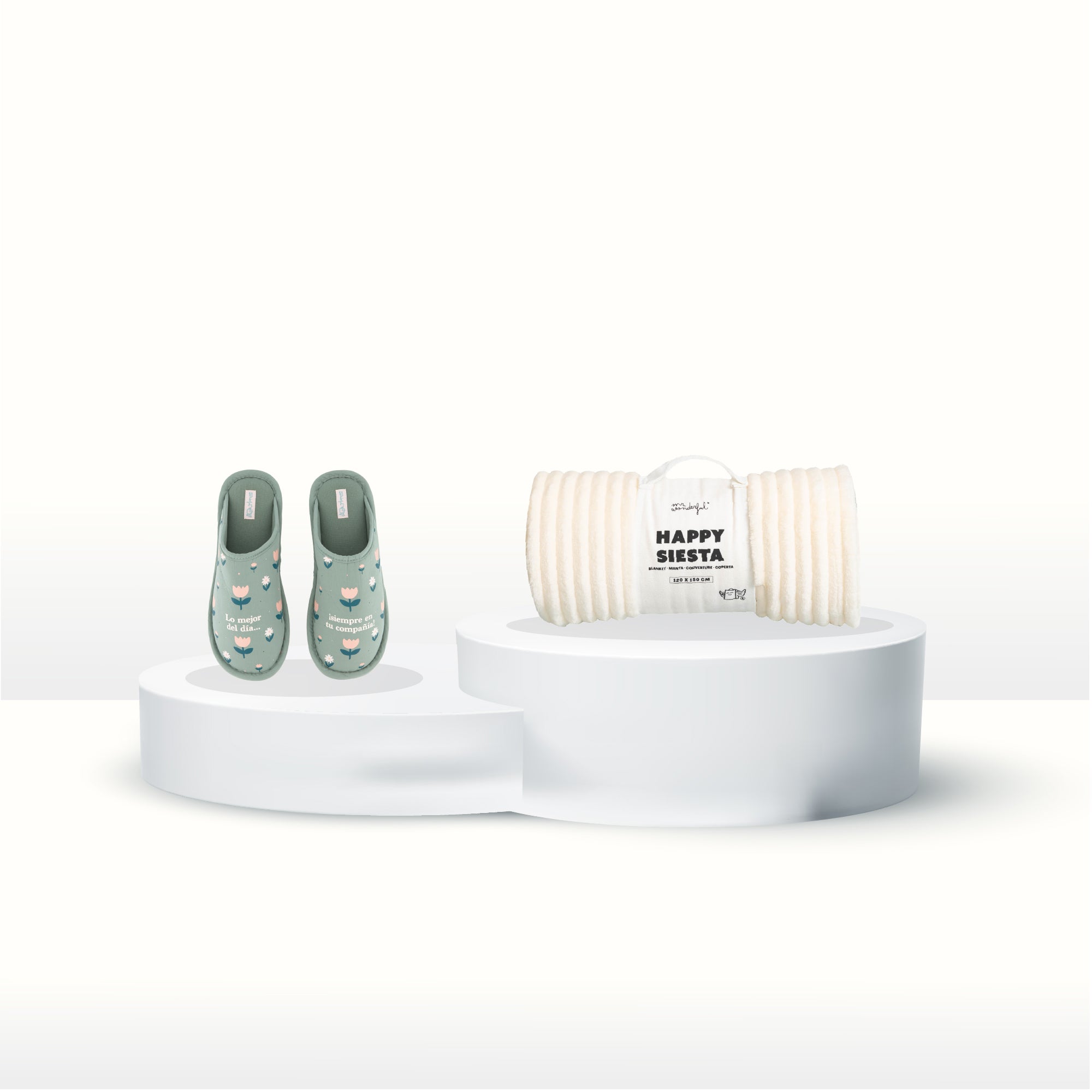 Pack Happy Siesta Tulipanes – Manta + Zapatillas 36-38