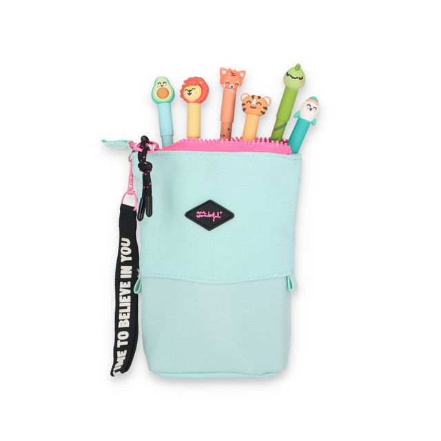 Set de 6 bolis borrables Bo-Bo + estuche extensible azul - Time to believe in you