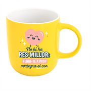 Tassa en català Mr. Wonderful amb missatge d'amor o d'amistat - No hi ha res millor: tenir-te a prop m'alegra el cor