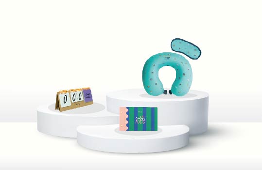 Pack Viaje cuenta atrás - Álbum de fotos viaje + cojín cervical + calendario de cuenta atrás