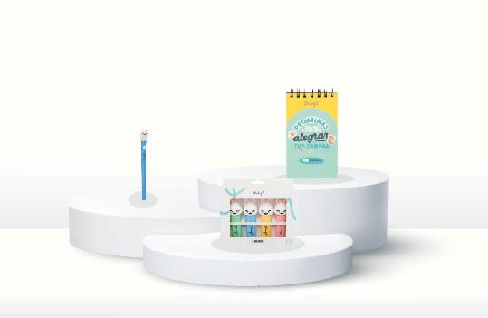 Pack Wonder World – Set de 4 subrayadores + boli con luz + bloc de pegatinas