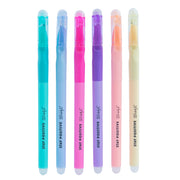 Set of erasable coloured pens to write without stopping
