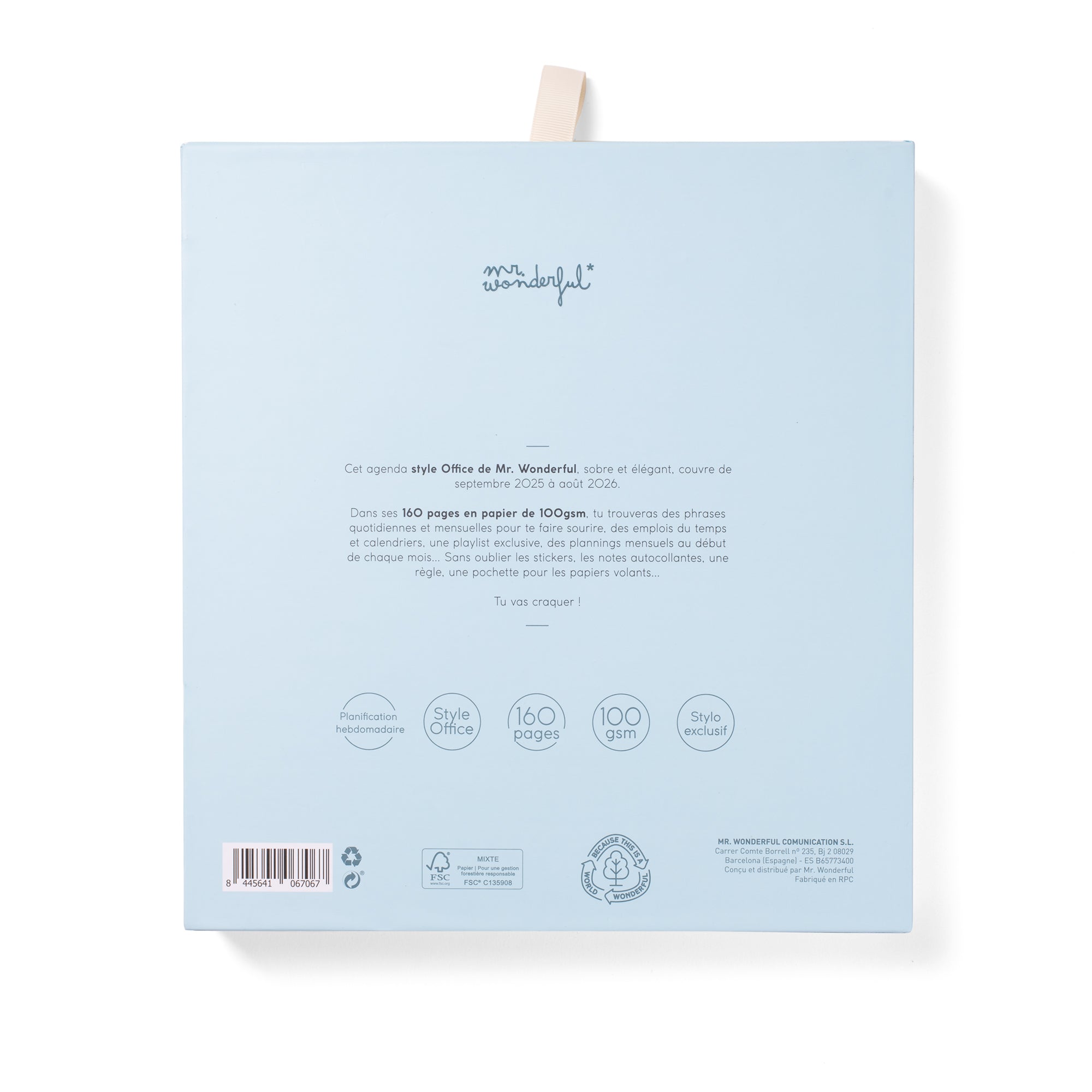 Set d'Agenda Office 2025-26 Semainier Grand format + stylo - No stress