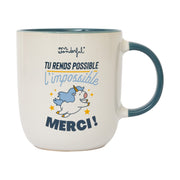 Mug avec message de remerciement Mr. Wonderful - Tu rends possible l’impossible