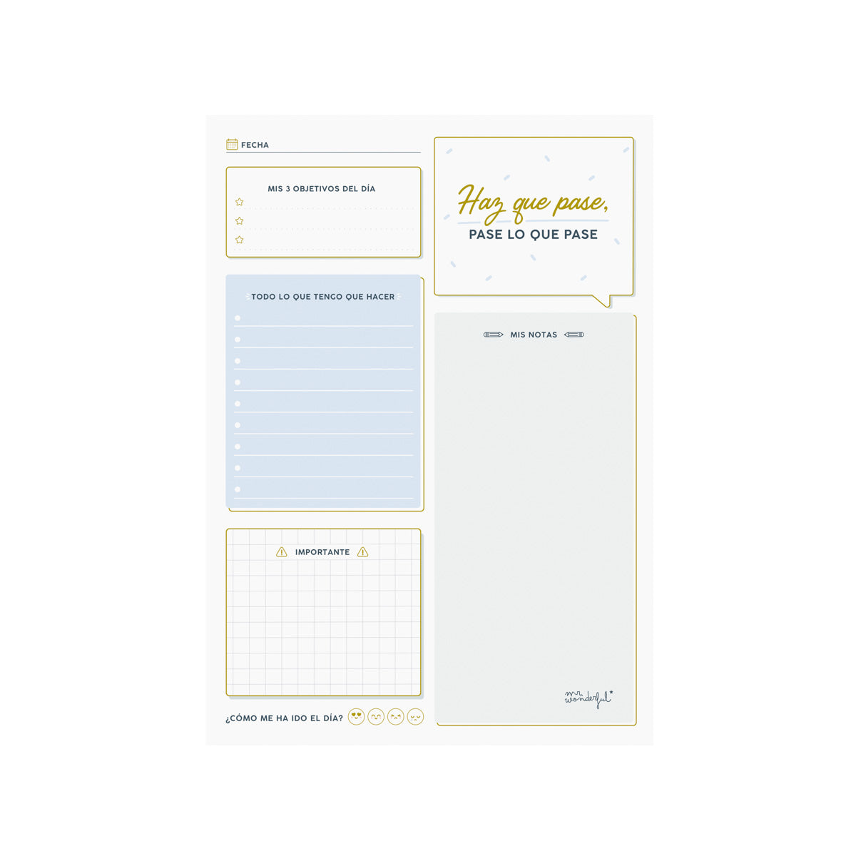 Organizador vertical día por página