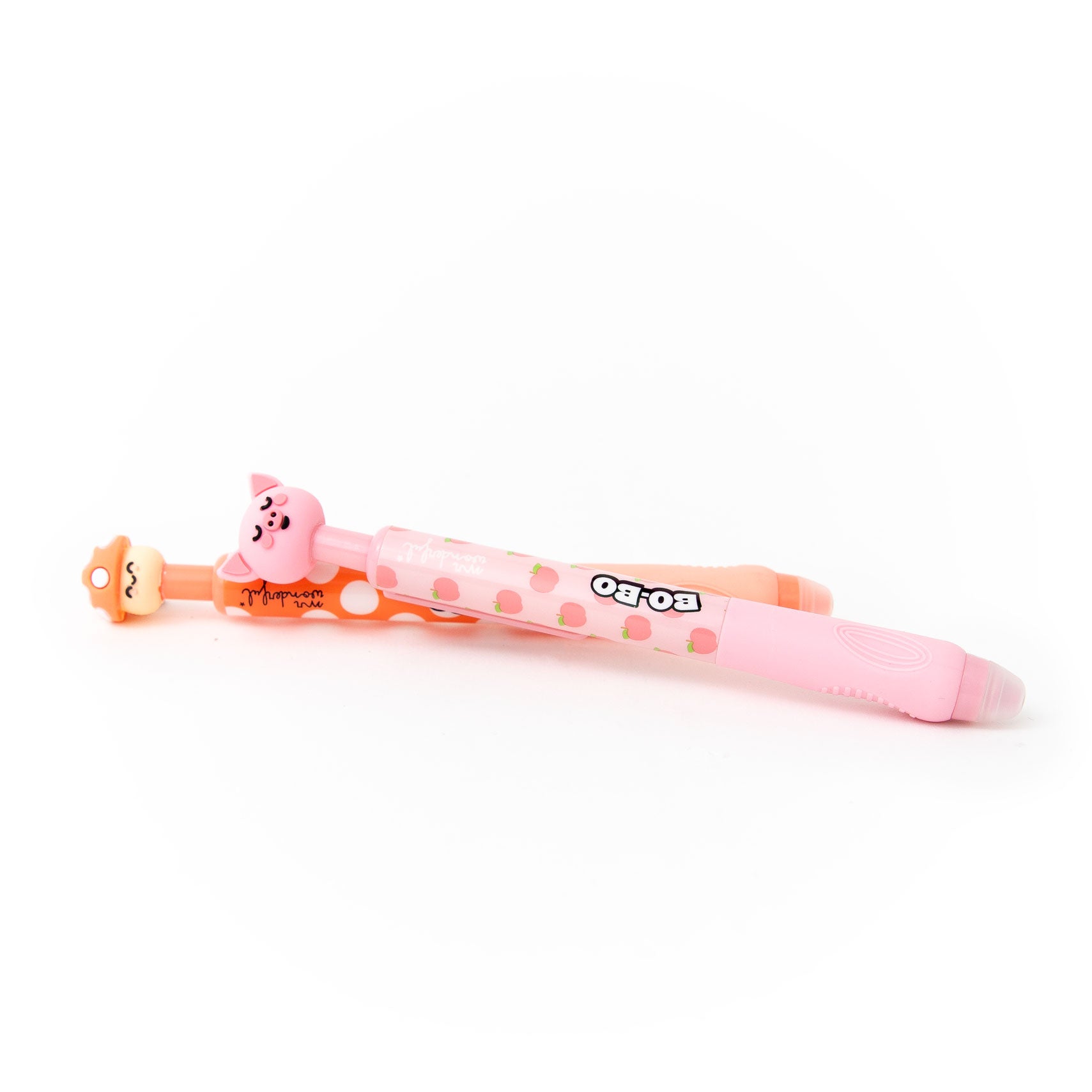 Set de 2 stylos effaçables Bo-Bo Click! - Champignon et Cochon