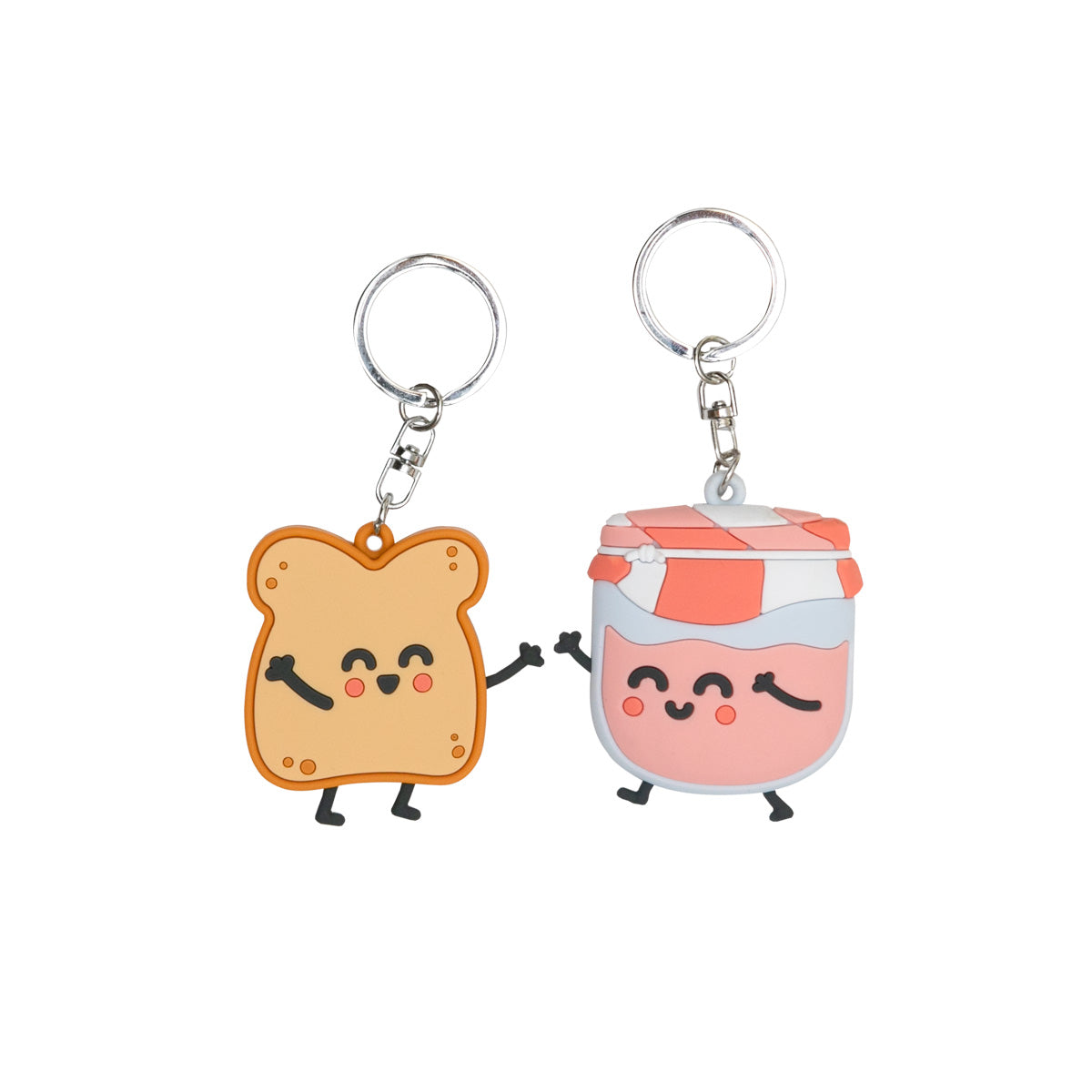 Lot de 2 porte-clés - Toast et confiture. 