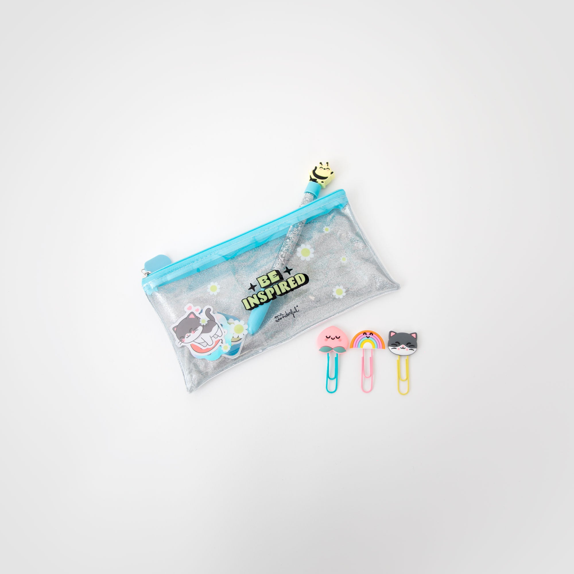 Estuche Boli - Clips - Pegatinas - Con mucho brillo - Be inspired