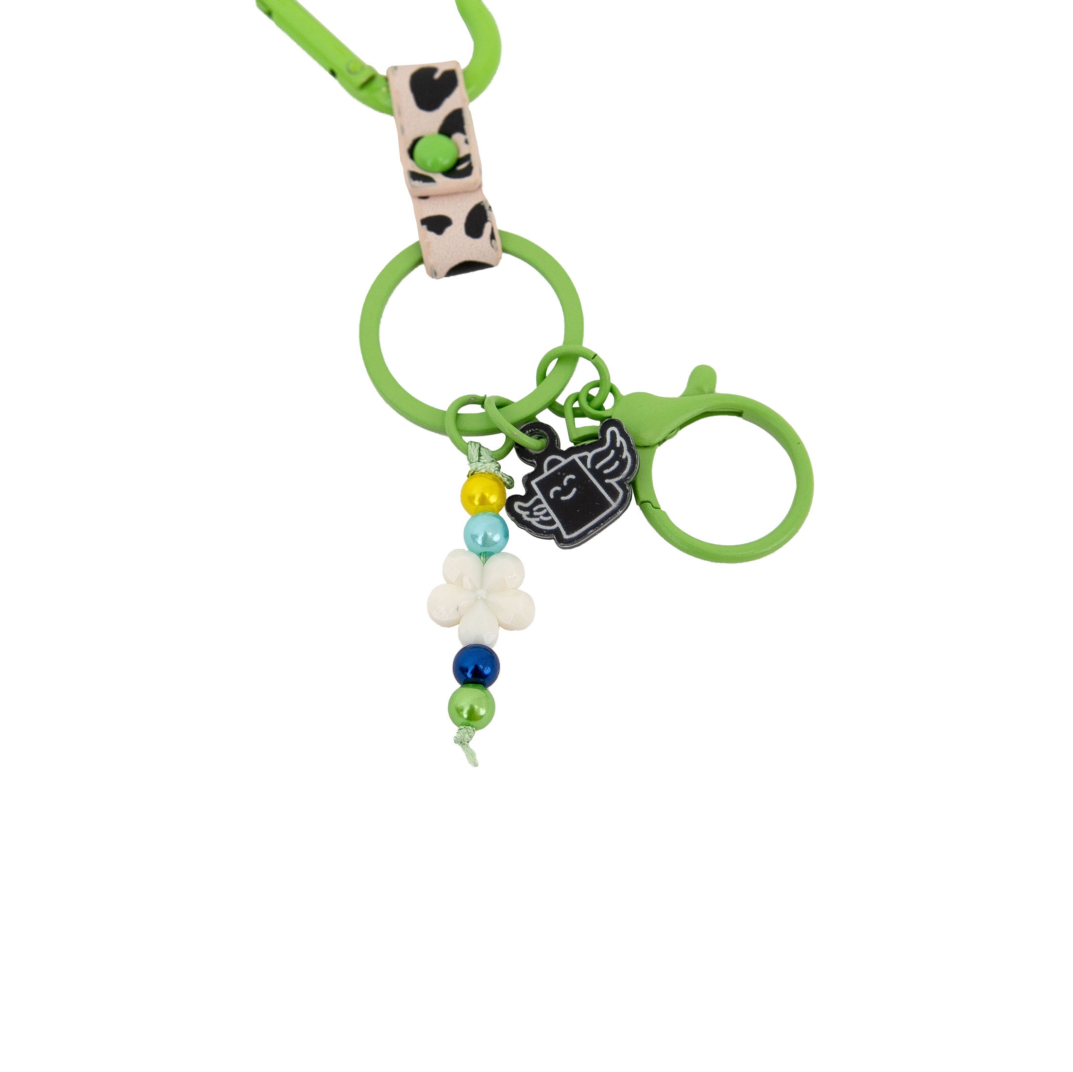 Keyring with charms - Animal print polka dots