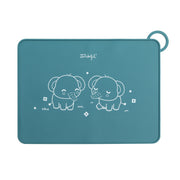 Silicone placemat for babies - Blue elephant