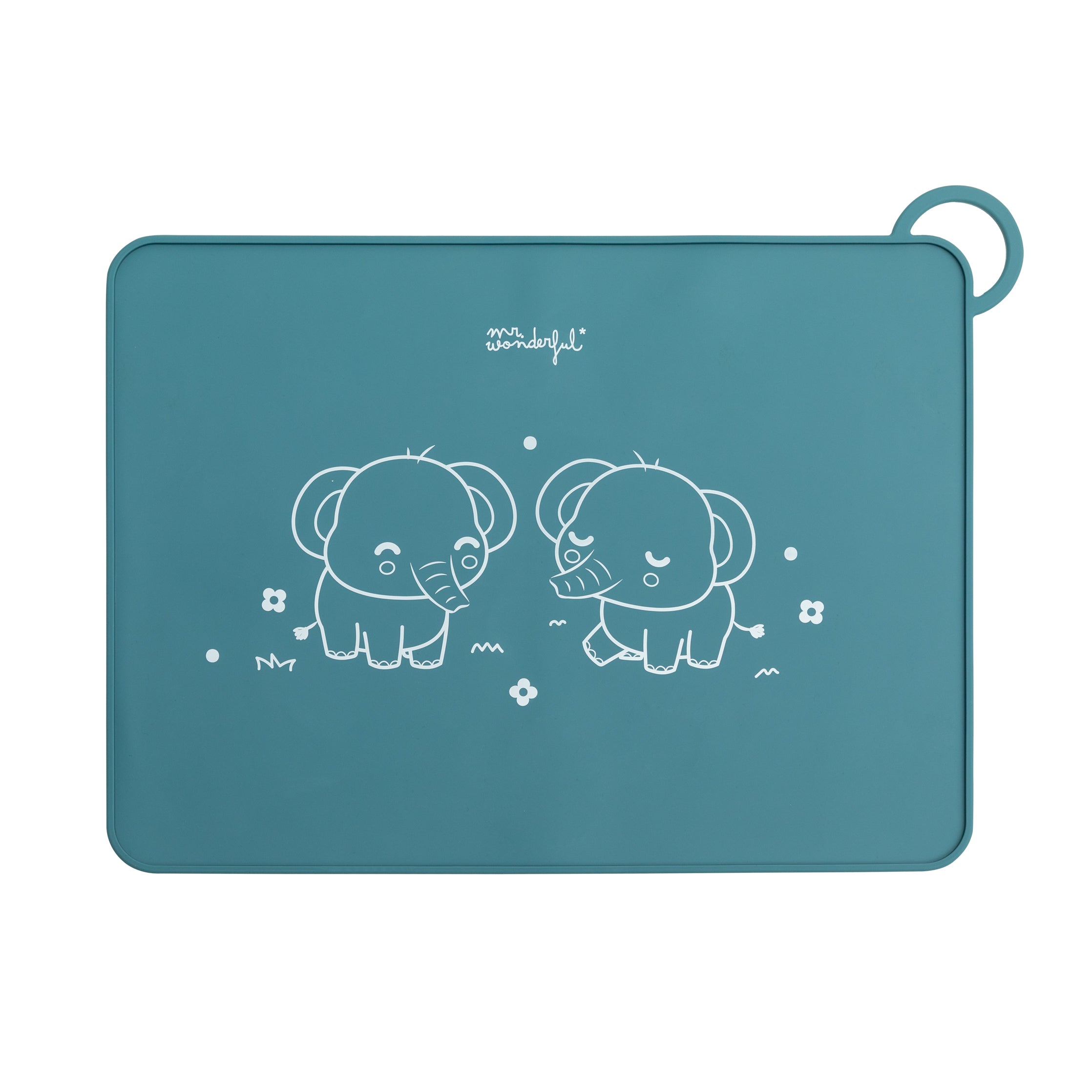 Silicone placemat for babies - Blue elephant
