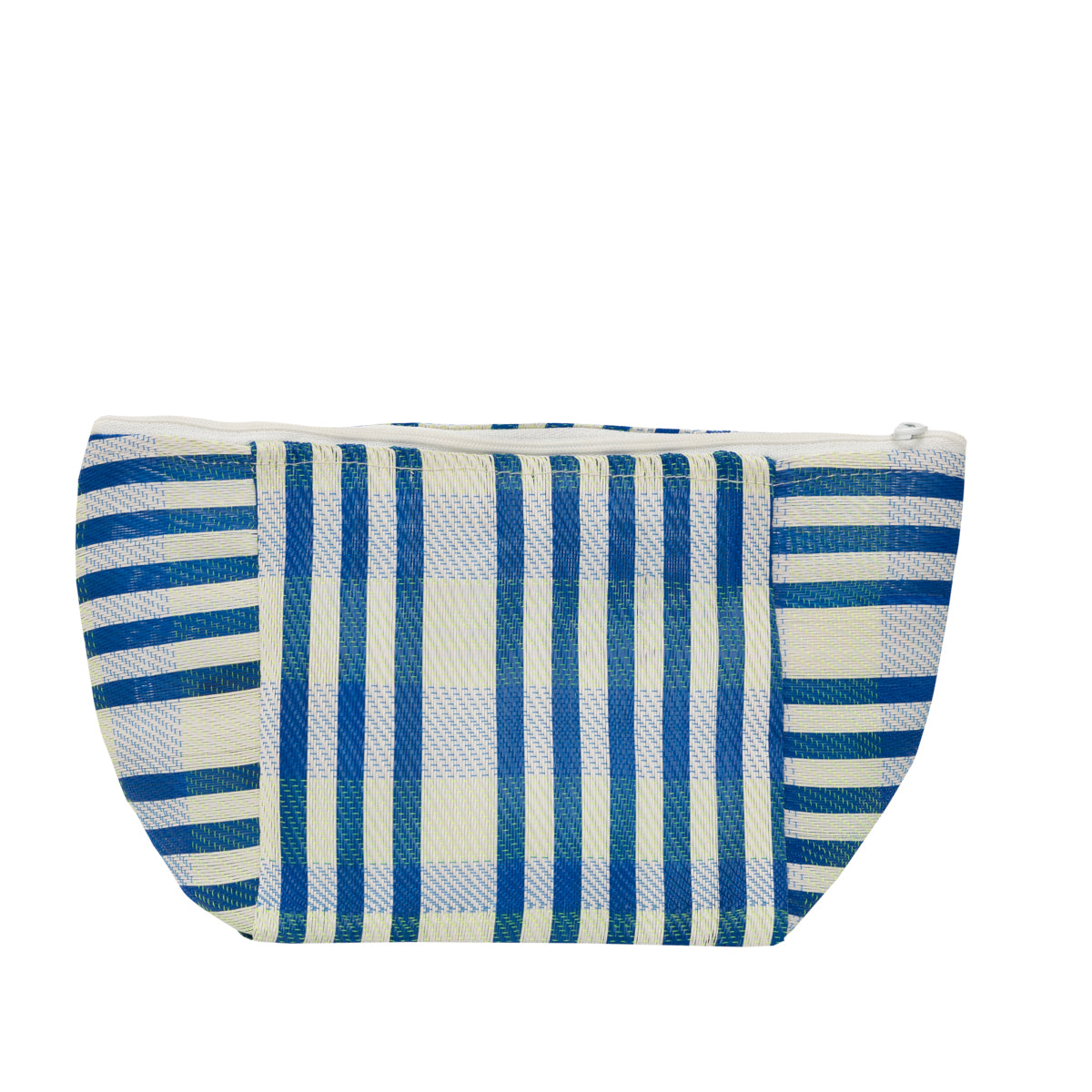 Striped beach toiletry bag – Blue and white.