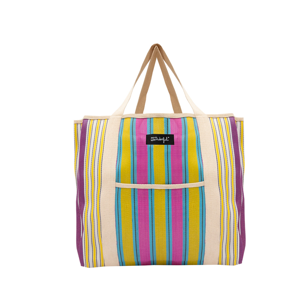 Stripe pattern bag - Yellow and purple