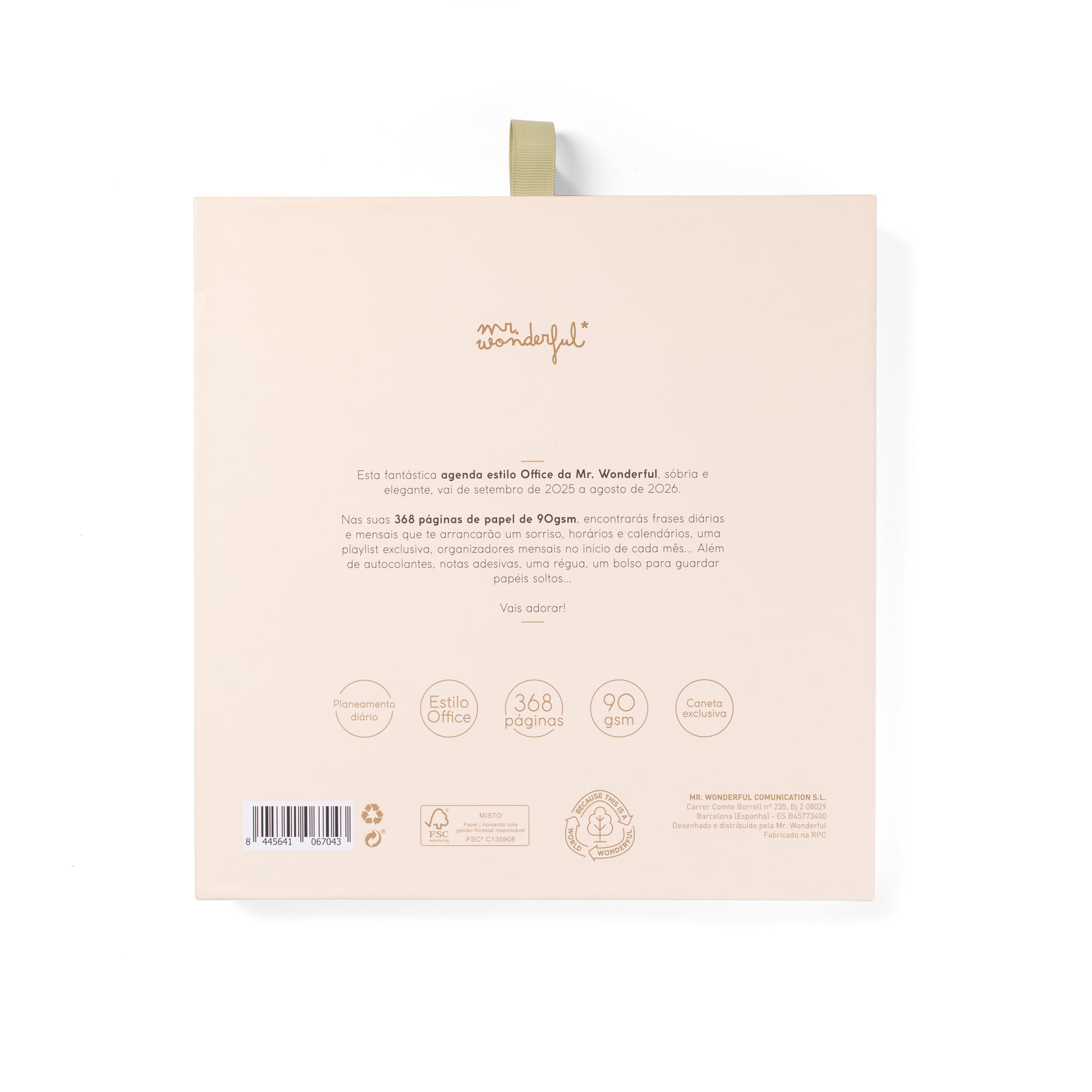Conjunto de Agenda Office 2025-26 Diária + caneta - Tudo bem, tudo perfeito