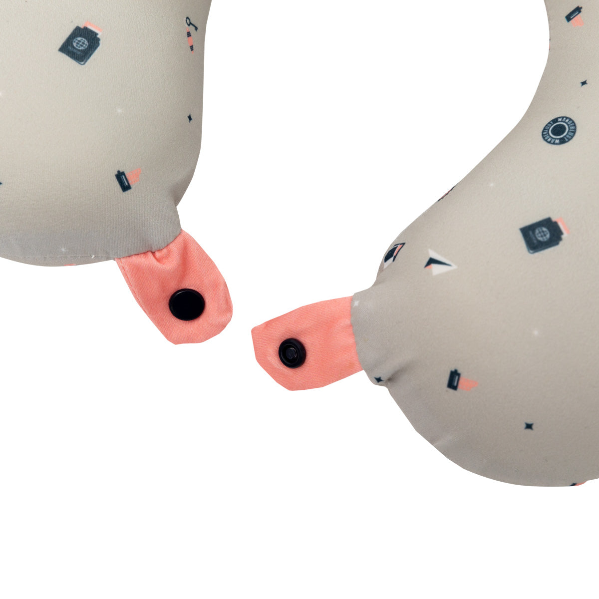 Travel pillow with sleep mask Grey - Flying to my dreams.
