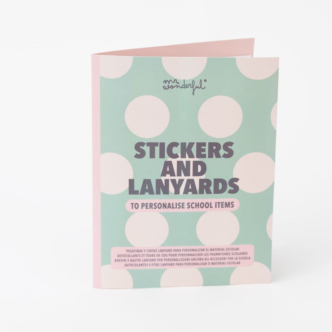 Pegatinas y cintas lanyard para personalizar el material escolar - Abeja, melocotón, gato y estrella