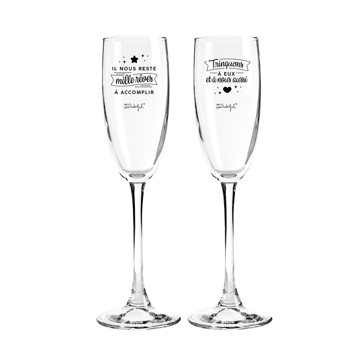 Set de 2 coupes à champagne pour trinquer à deux