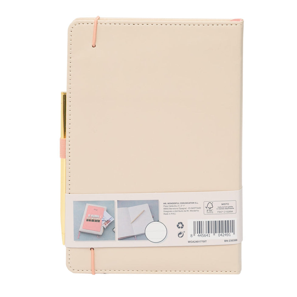 Quaderno con tasca + penna - Se mamma dit che lo farà, ha ha già fatto !. 