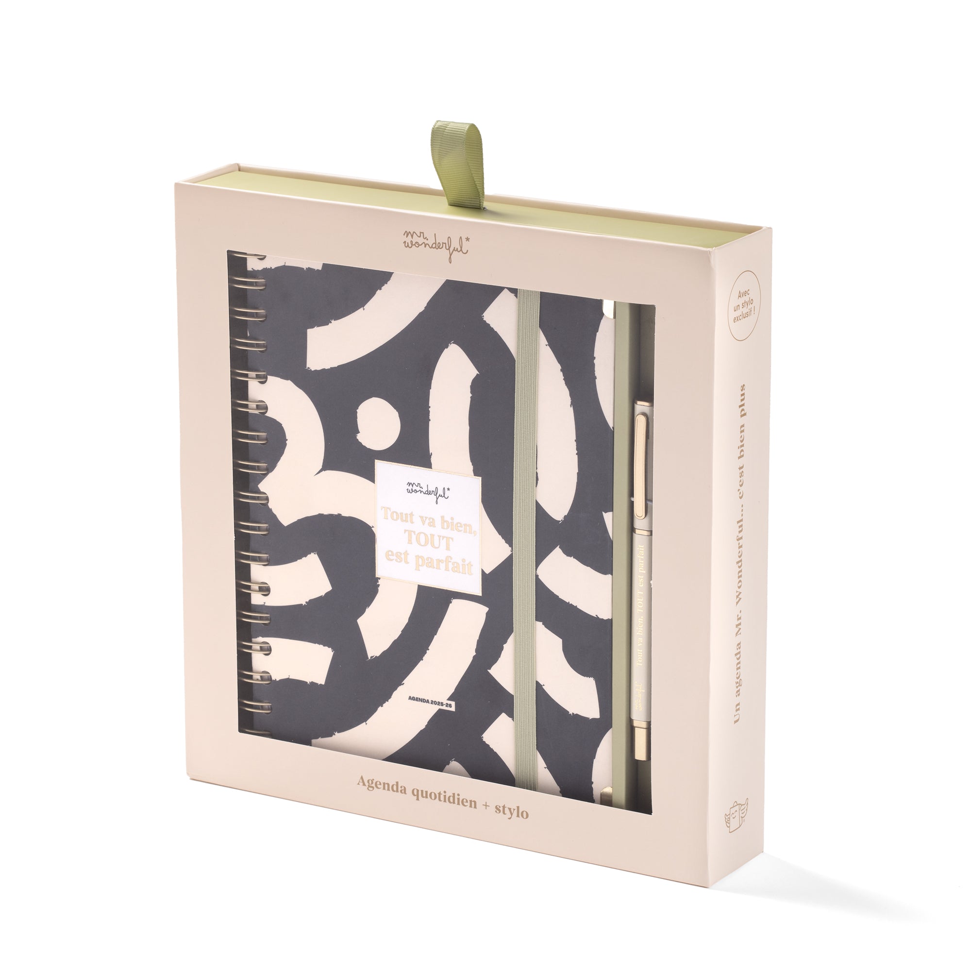 Set d'Agenda Office 2025-26 Journalier + stylo - Tout va bien, tout est parfait