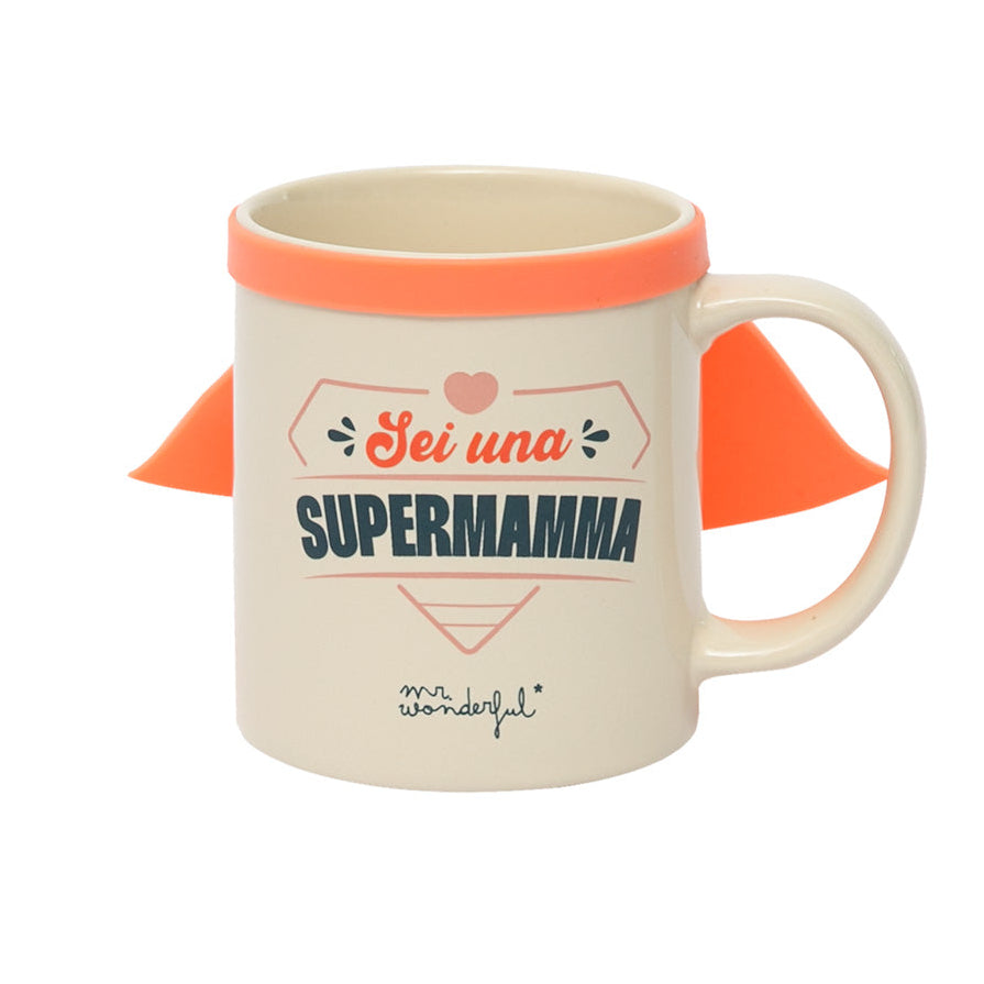Tazza con mantello con messaggio per le mamme Mr. Wonderful Festa della Mamma - Sei una supermamma