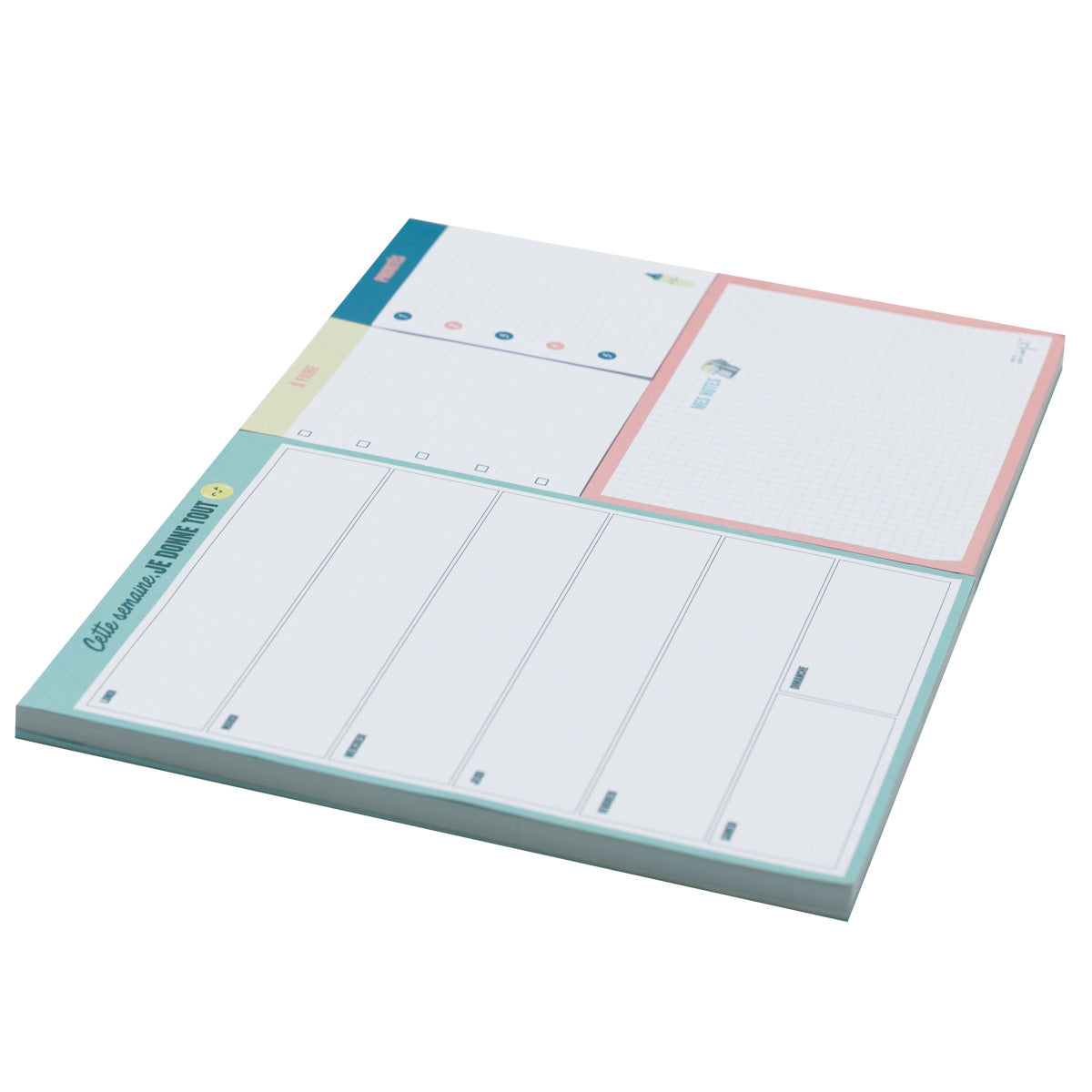Planning hebdomadaire avec post-it - Cette semaine, je donne tout 
