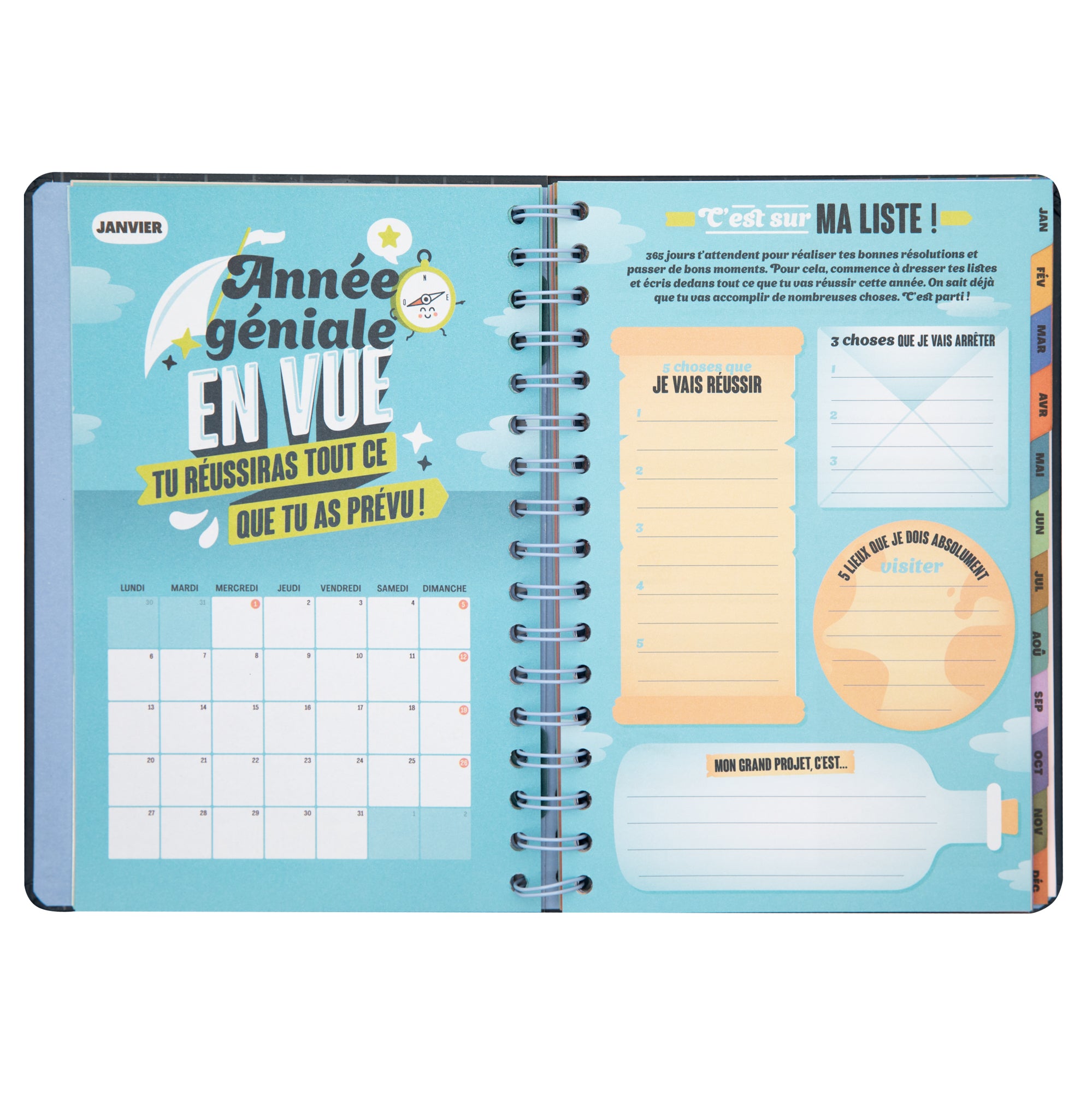 Agenda Wonder 2025 Semainier - Rêver, réussir et recommencer