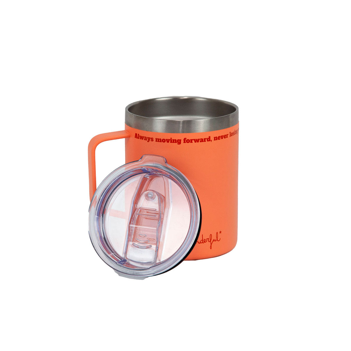Taza térmica take away acero inoxidable salmón - Always moving forward, never losing warmth