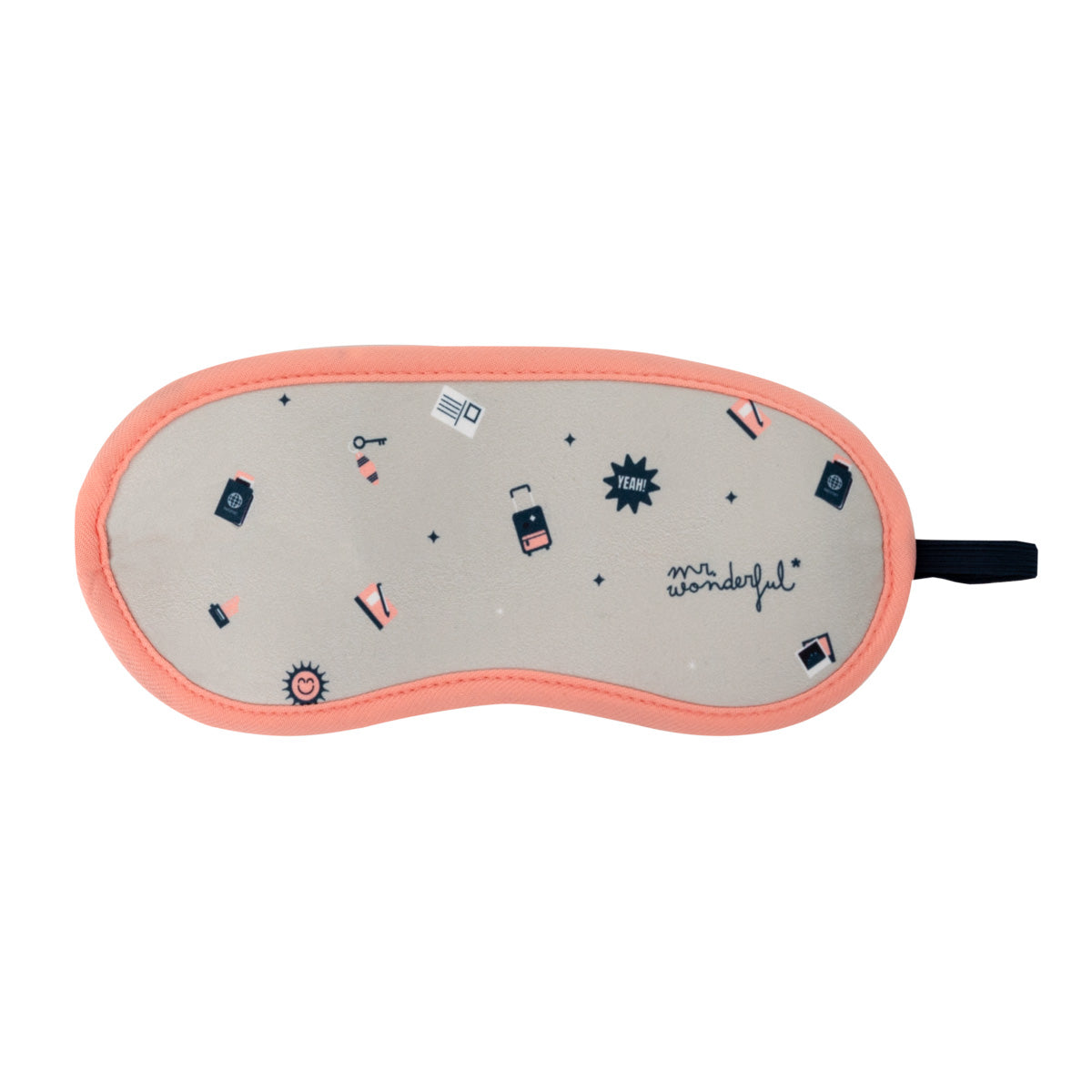 Travel pillow with sleep mask Grey - Flying to my dreams.
