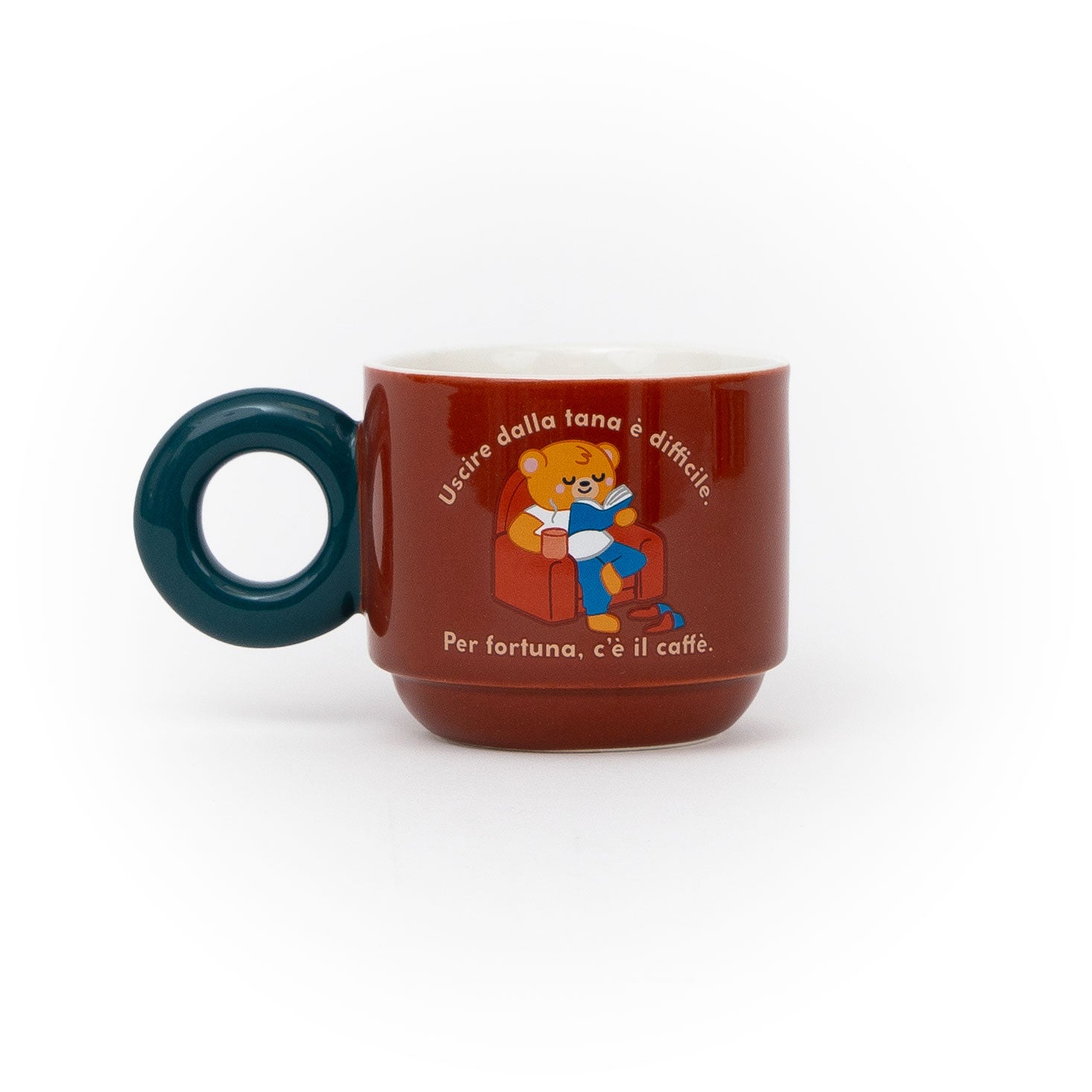 Tazza impilabile - Uscire dalla tana è difficile. Per fortuna, c’è il caffè.