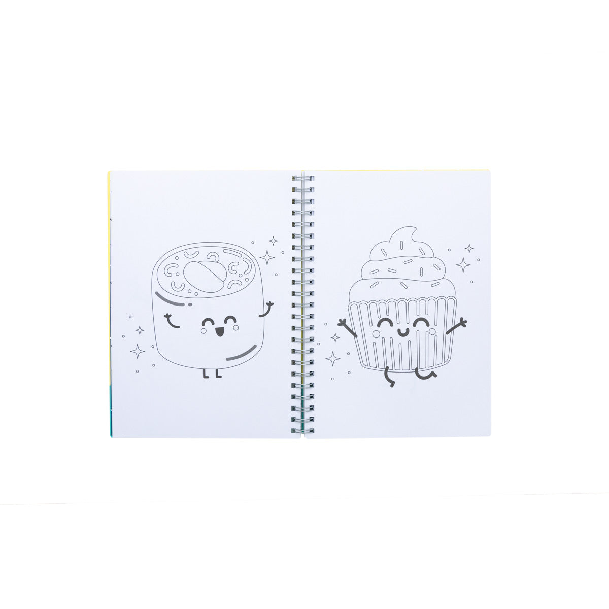 Livro de colorir + canetas - Sorrisos e núcleos para pequenos pintores 