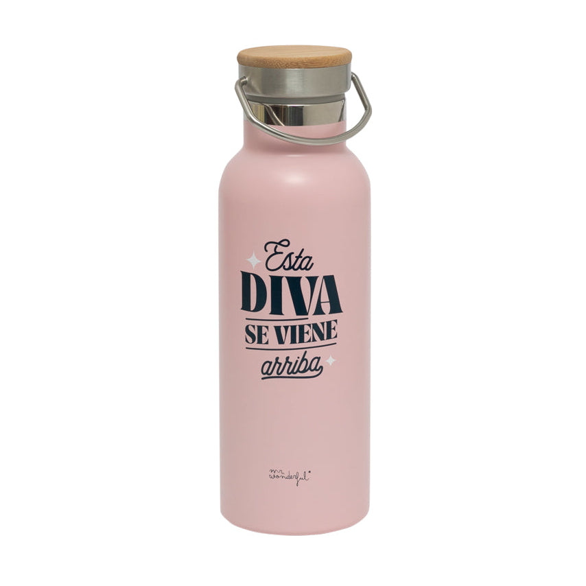 Botella térmica personalizable con frase para mujeres Mr. Wonderful - Esta diva se viene arriba