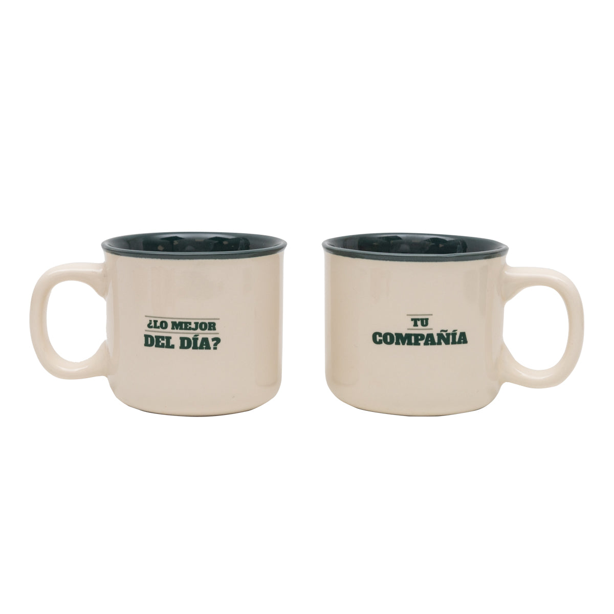 Set de 2 tazas espresso para compartir y sonreír - ¿Lo mejor del día? Tu compañía