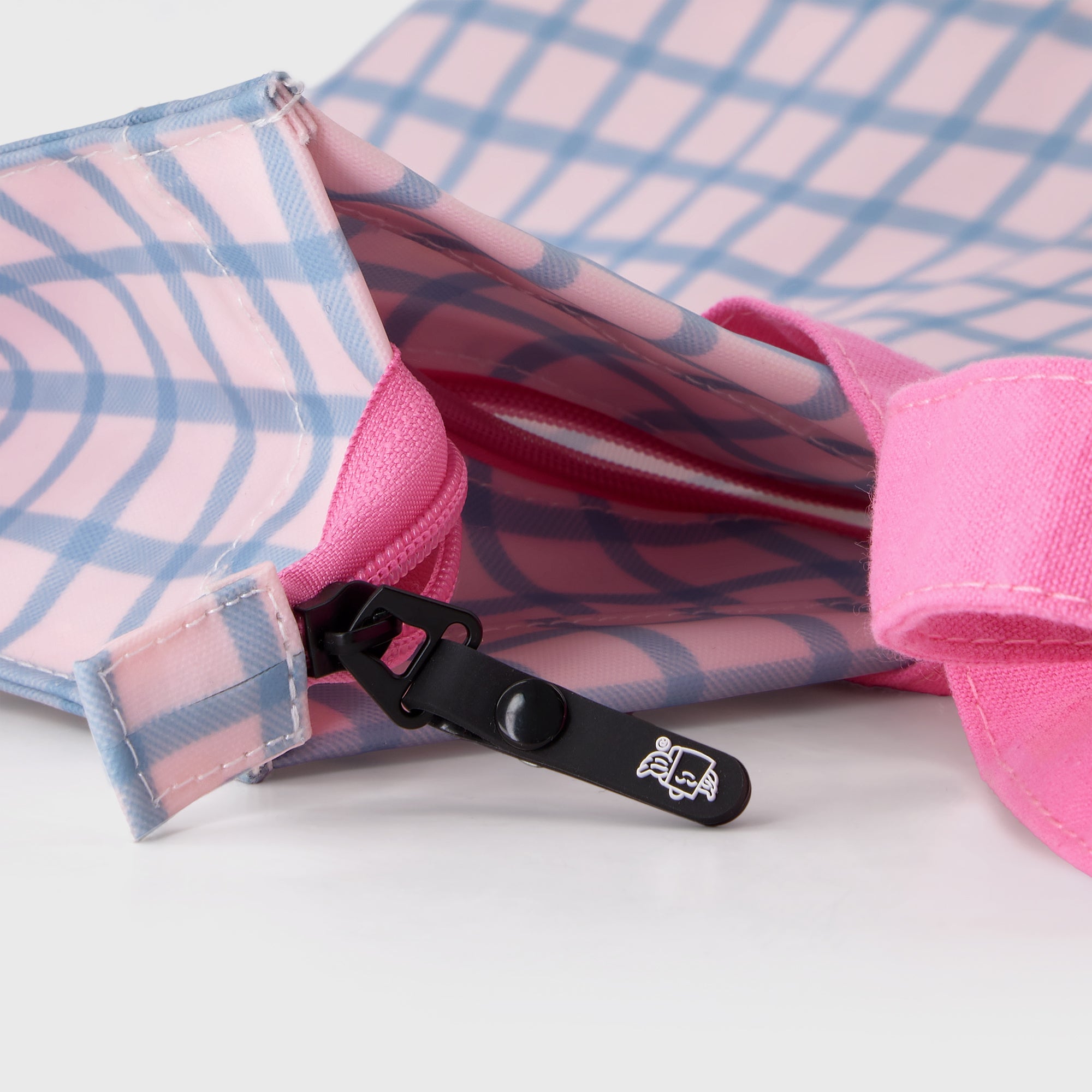 Tote bag blue and pink squares - Hello, sunshine!