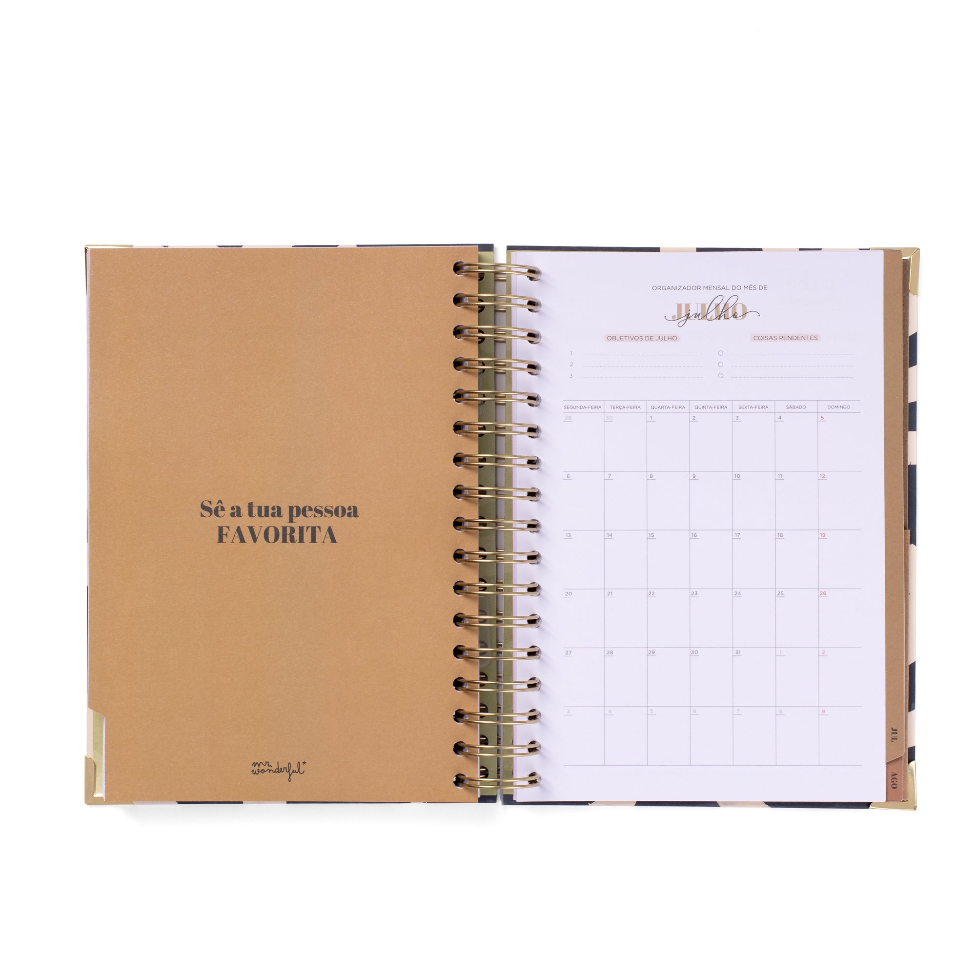 Conjunto de Agenda Office 2025-26 Diária + caneta - Tudo bem, tudo perfeito