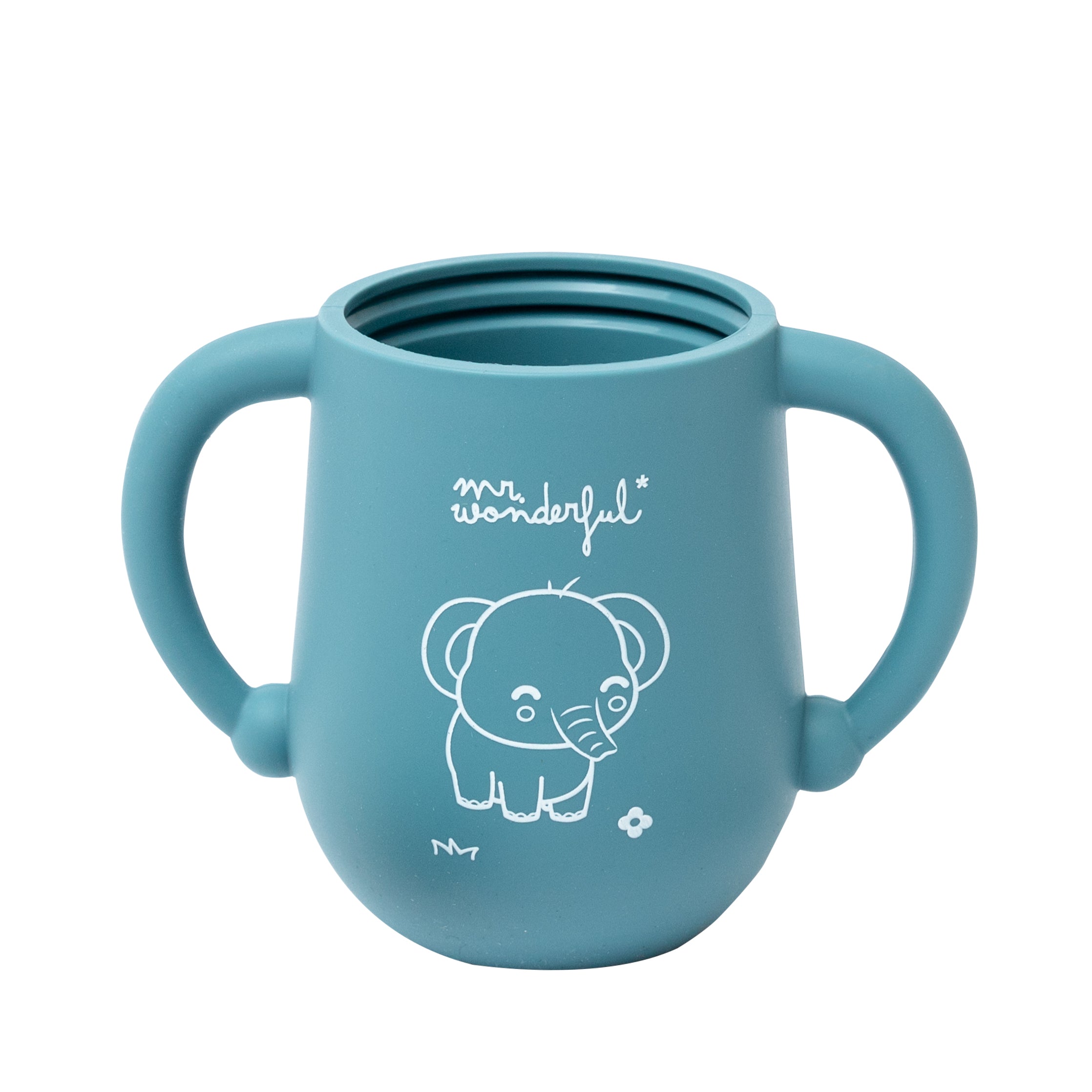 Spill-proof baby cup - Blue elephant
