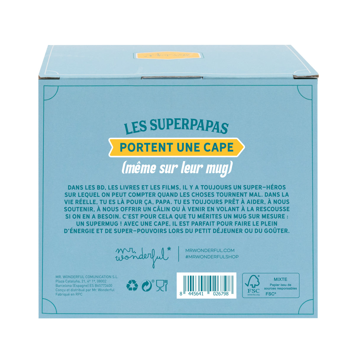 Mug avec cape - Tu es un super papa