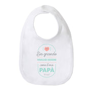 Bavaglino con messaggio in italiano Mr. Wonderful - Da grande voglio essere come il mio papà
