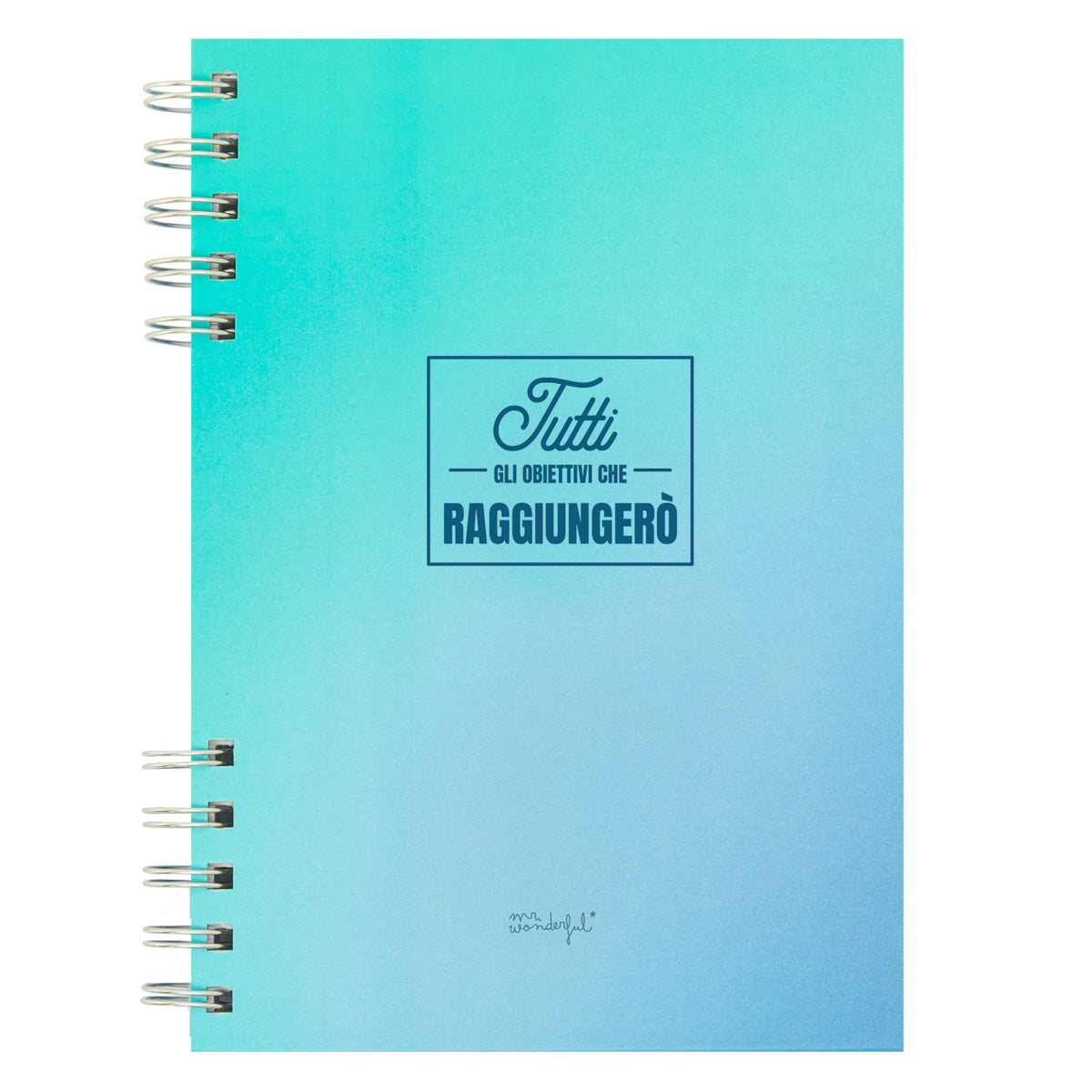 Quaderno A5 blu - Tutti gli obiettivi che raggiungerò