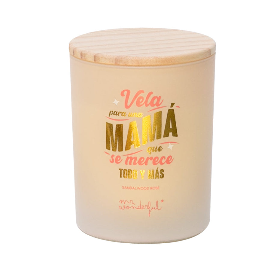 Vela aromática con mensaje para madres Mr. Wonderful - Vela para una mamá que merece todo y más
