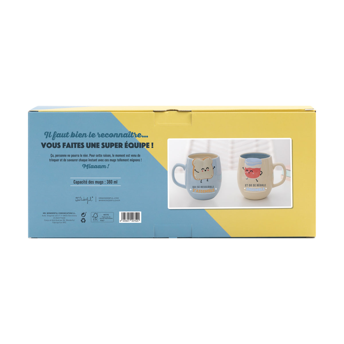 Lot de 2 mugs - Qui semble s'assembler et on se régale ensemble