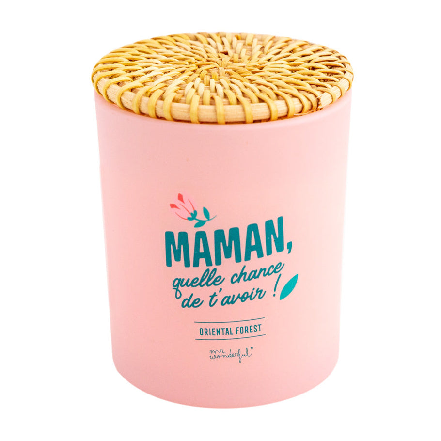 Bougie parfumée avec message en français pour les mères Fête des Mères - Maman, quelle chance de t'avoir !