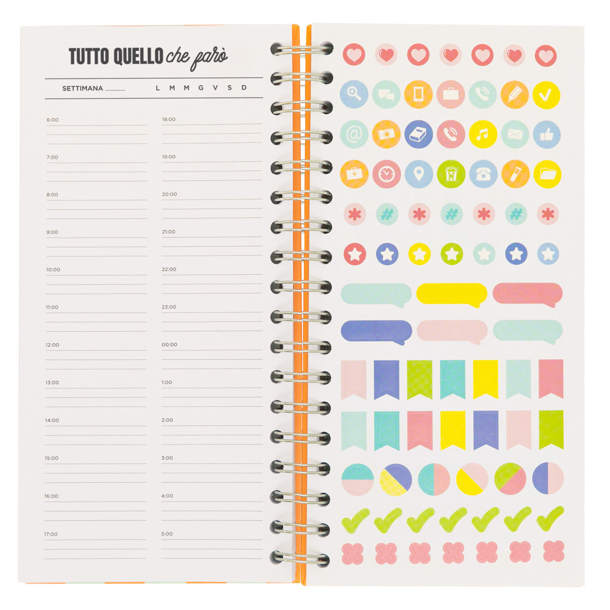 Arancione Day Planner - Tant que cose da tarif et traguardi da raggiungere 