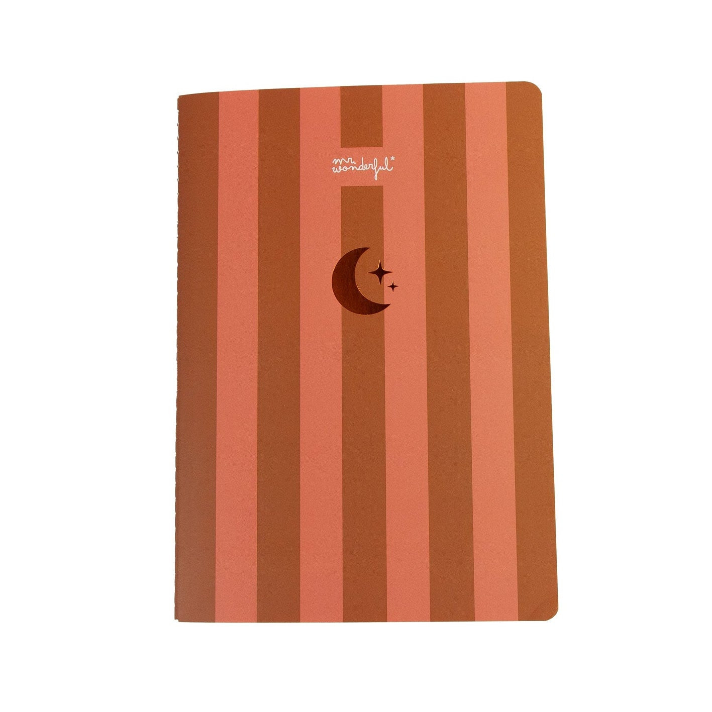 Libreta A5 sencilla Mr. Wonderful estampado a rayas naranjas