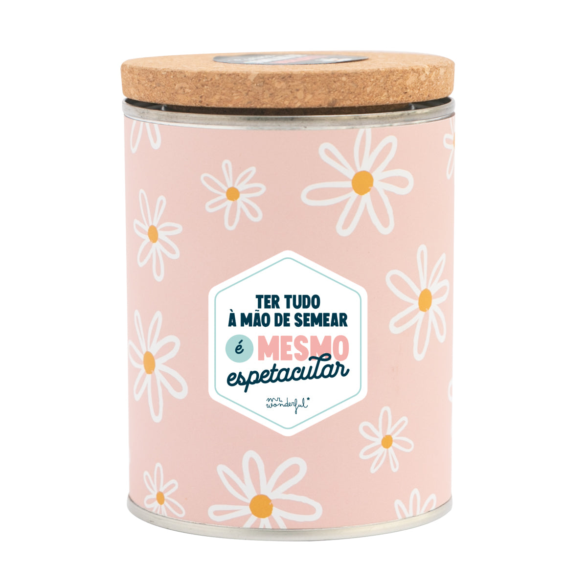 Lata com sementes e com mensagem - Ter tudo à mão de semear é mesmo espetacular