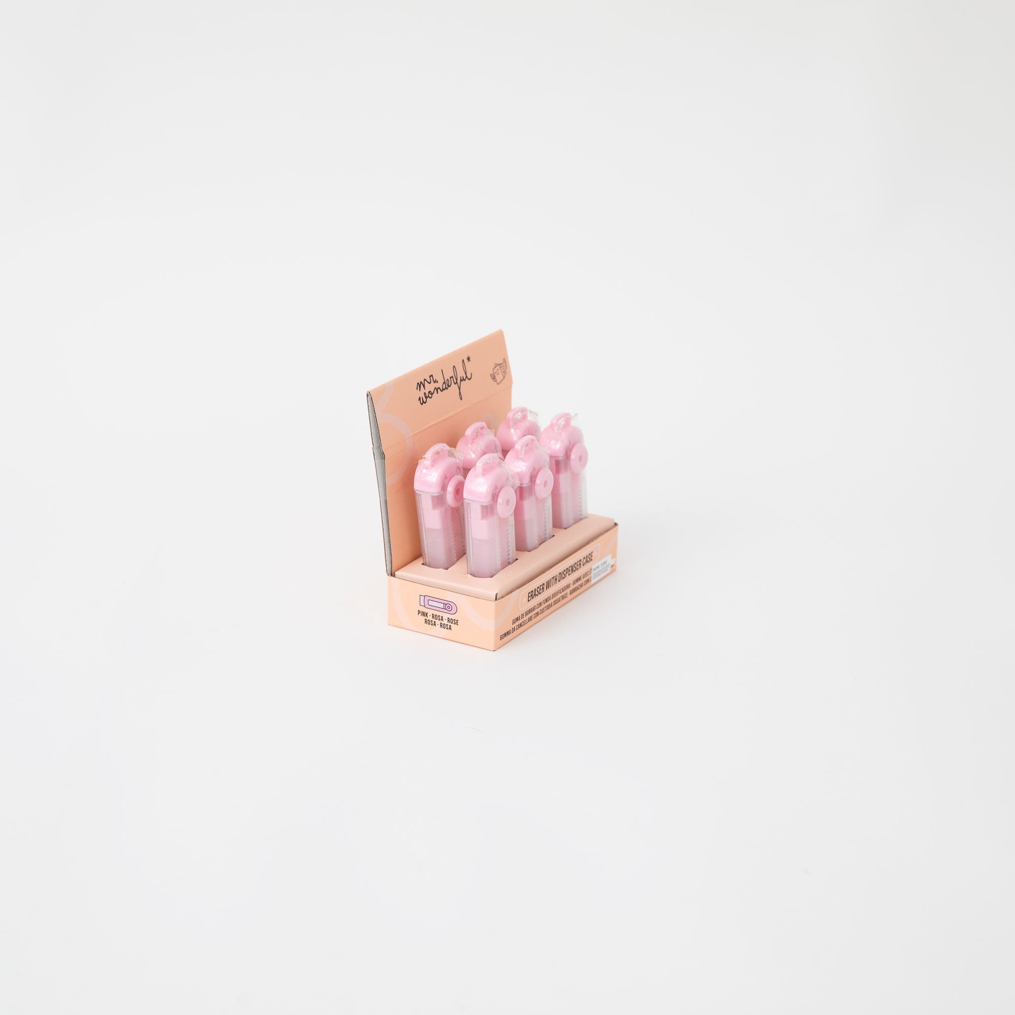 Gomme avec distributeur à molette - Paillettes roses
