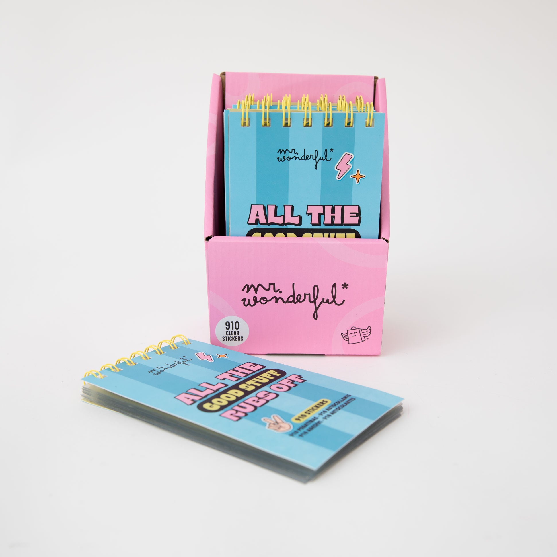 Notepad with clear stickers - All the good stuff rubs off