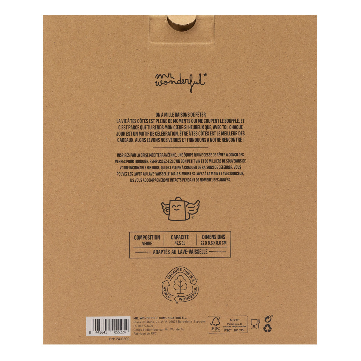 Coffret de 2 verres à vin - Bonnes ondes et vin qui abonde! 